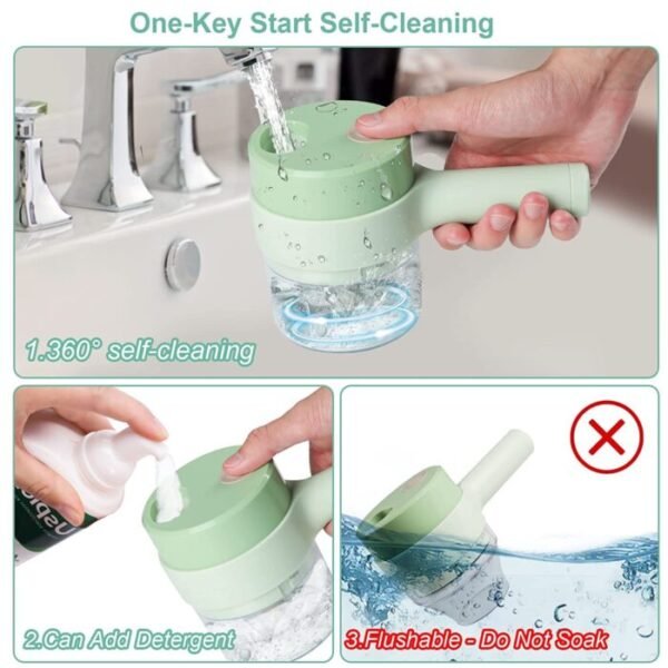 4 in 1 Electric Vegetable Cutter – Handheld Food Chopper & Fruit Slicer Set - Image 3