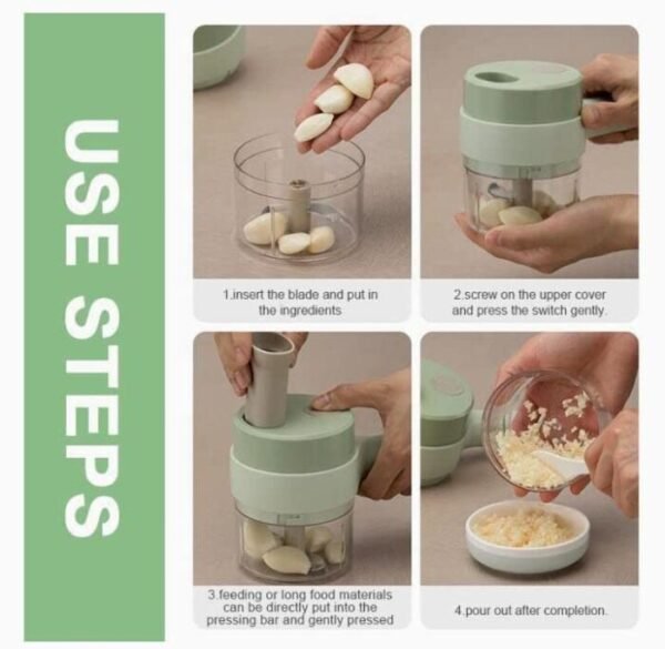 One-key cleaning electric fruit and veggie cutter